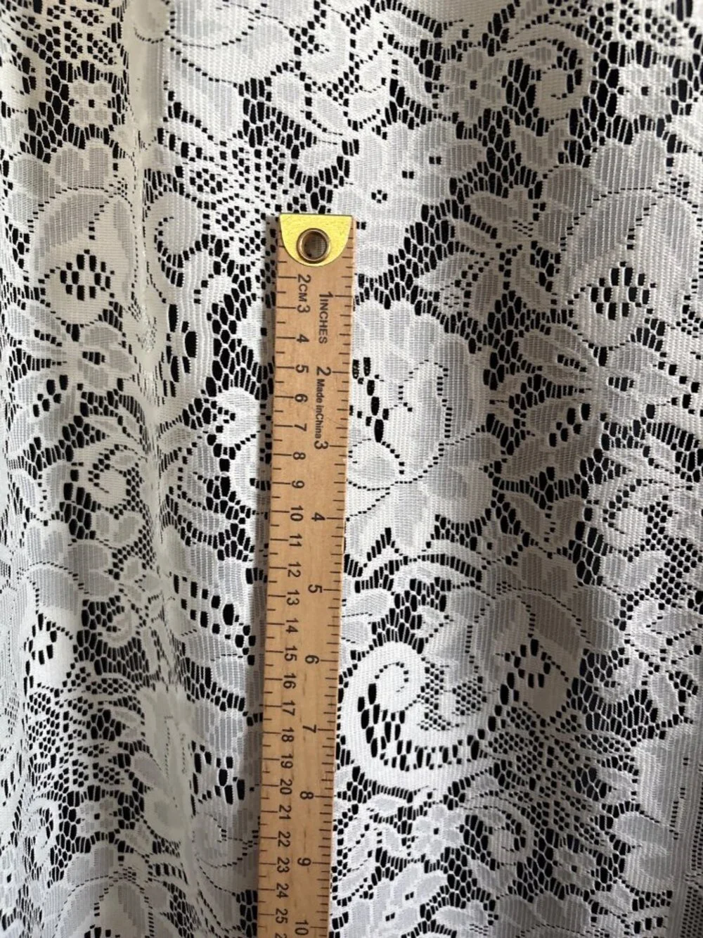 JC Penney 61Wx64L Cream Lace Curtain Panel Floral Pattern USA